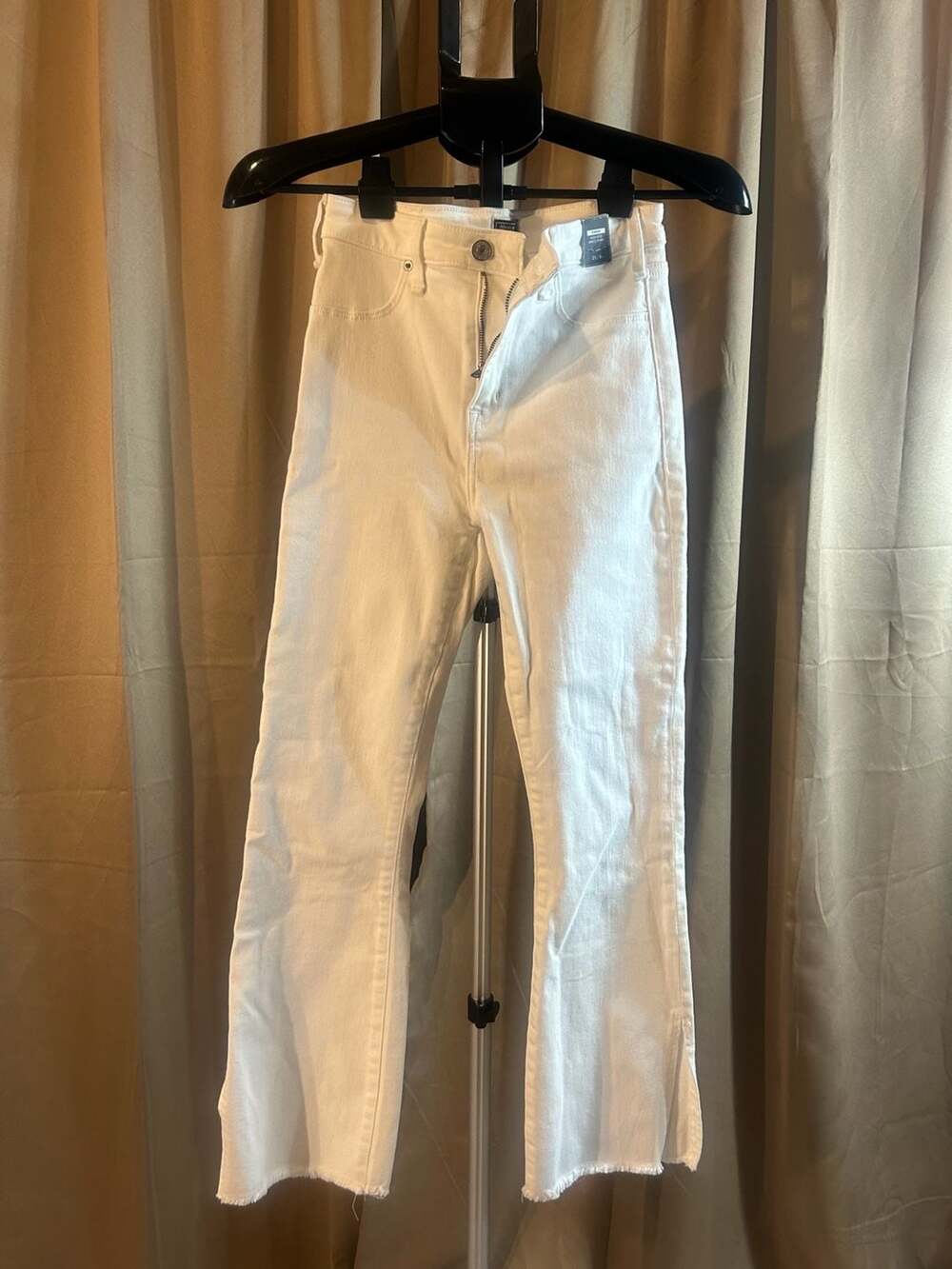 Abercrombie & Fitch Simone High Rise Ankle Flare White Jeans